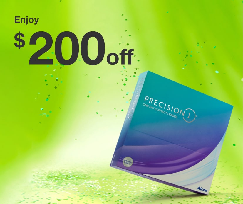 Save up to $200 off an annual supply of contacts
or up to $75 off a 6-month supply — for a limited time only!