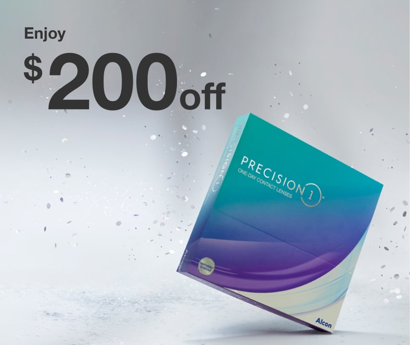 Save up to $200 off an annual supply of contacts
or up to $75 off a 6-month supply — for a limited time only!
