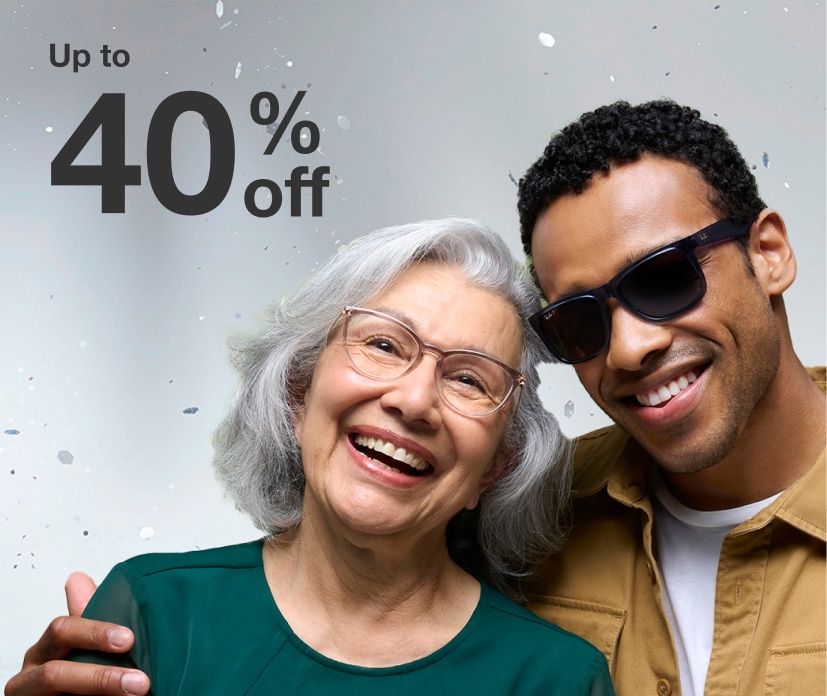 Get 40% off prescription glasses
and up to 50% off frames only