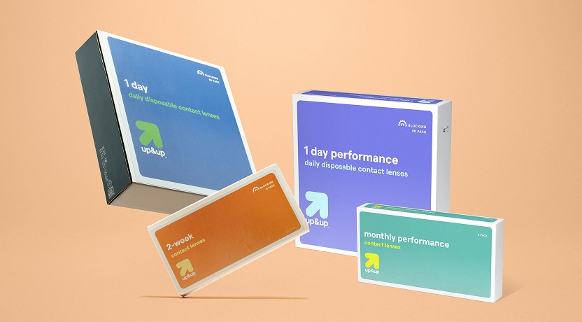 Contact lenses on display