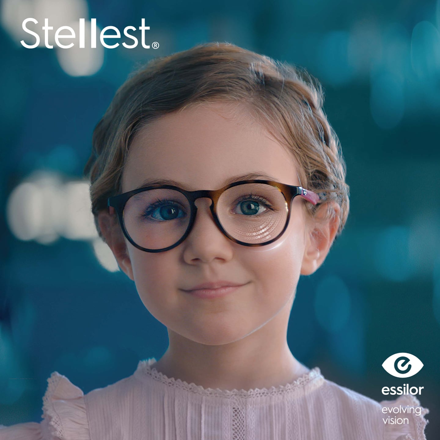 Child wearing Essilor Stellest lenses