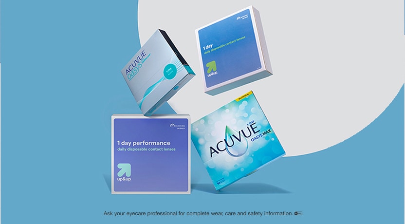 Contact lenses on display