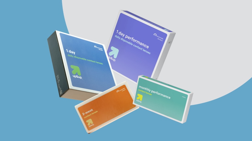 Contact lenses on display