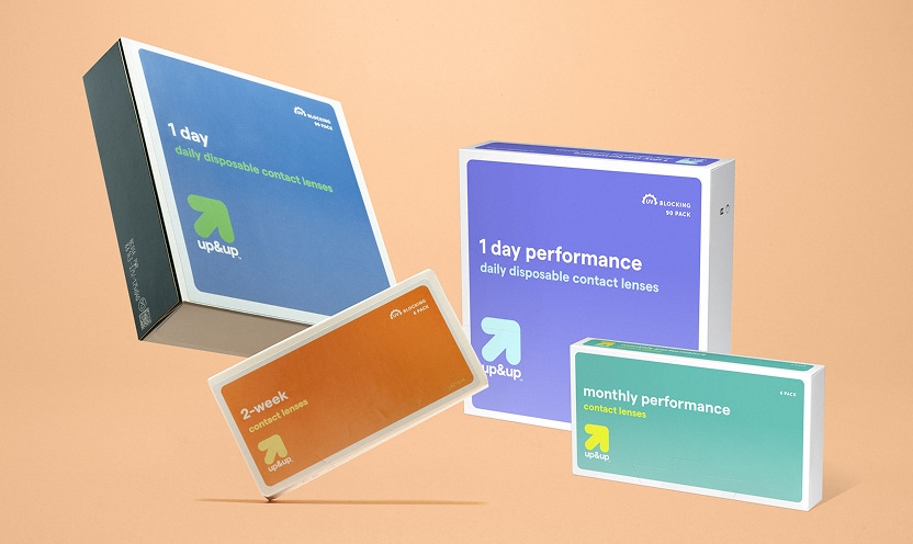 Contact lenses on display