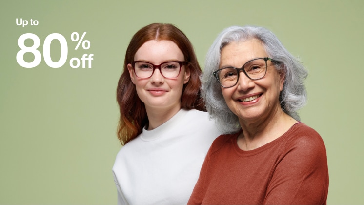 Up to 80% off frames