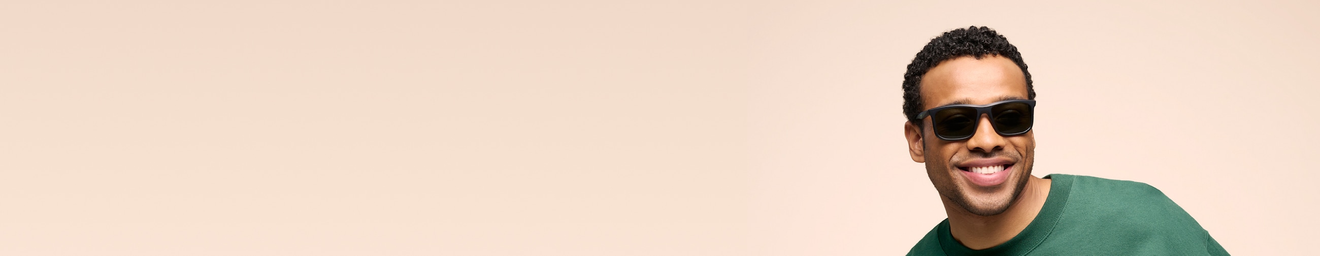 Man wearing polarized sunglasses