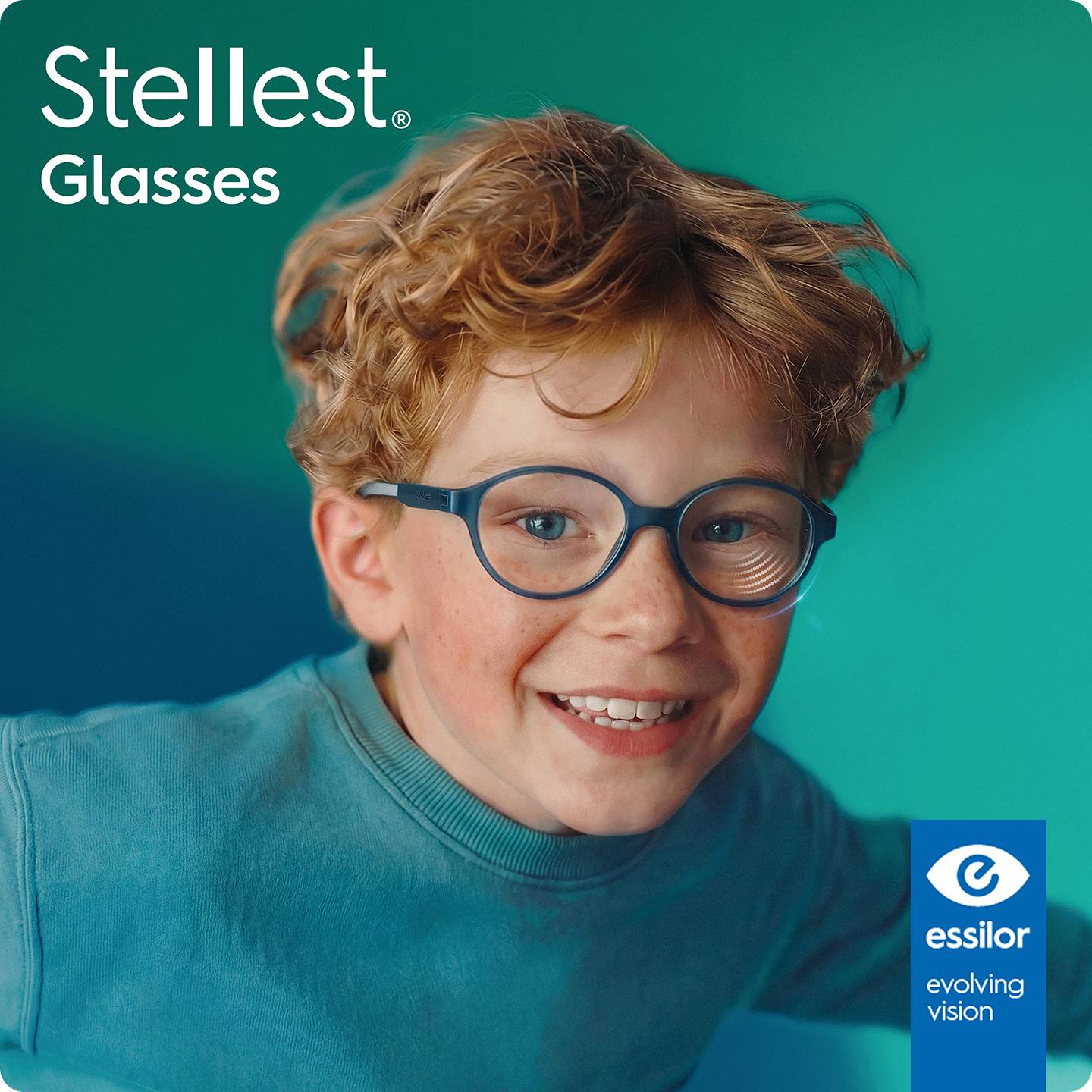 Child wearing Essilor Stellest lenses