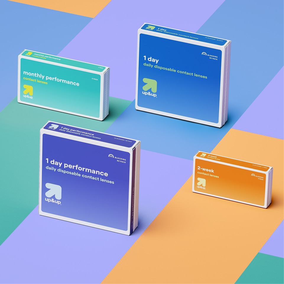 Contact lenses on display
